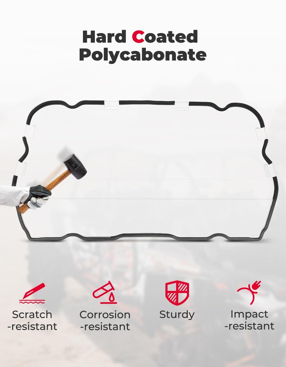 Kemimoto Polaris RZR XP 4 1000 Heavy Duty Rear Windshield - 4 Seater