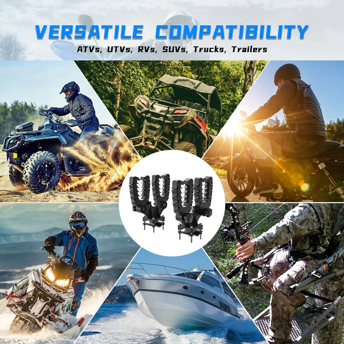 Kemimoto Polaris UTV/ATV Double U-Bracket Mount Grip