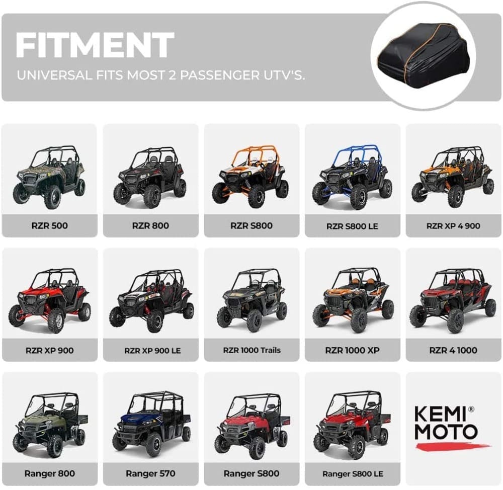 Kemimoto Polaris UTV Cover w/ Rlective Strip