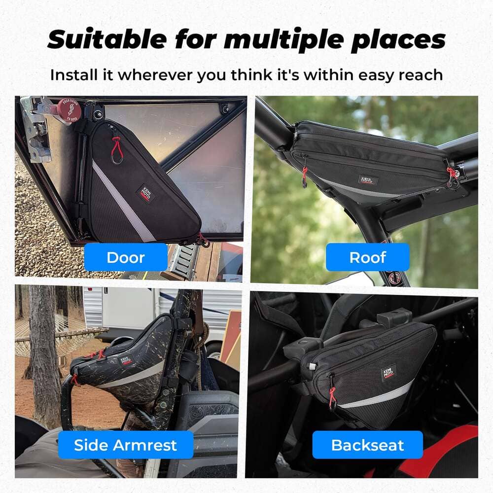 Kemimoto Polaris UTV Roll Bar Triangle Storage Bag