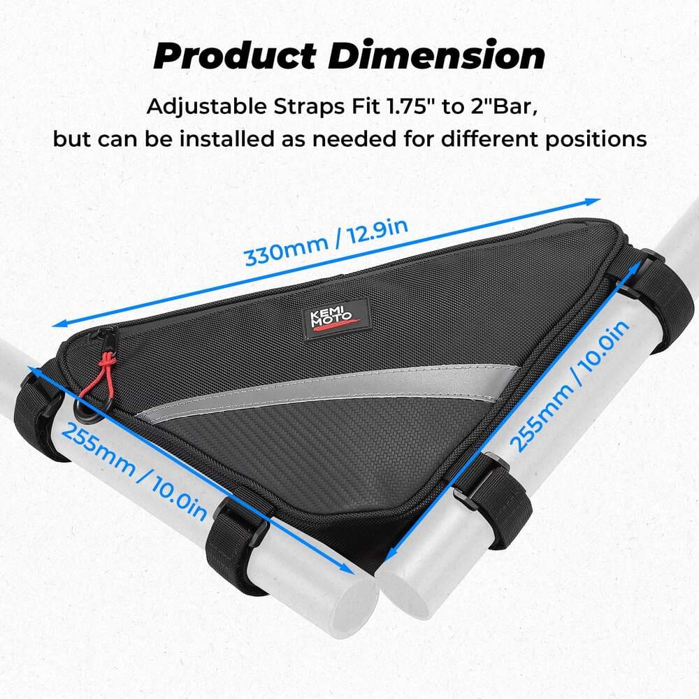 Kemimoto Polaris UTV Roll Bar Triangle Storage Bag
