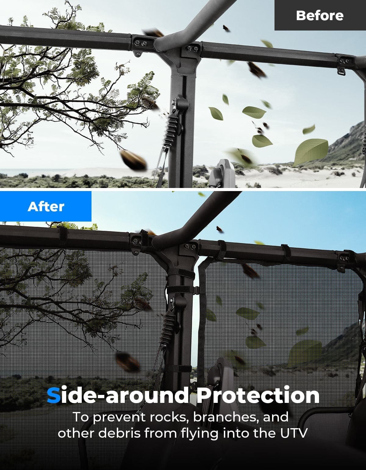 Kemimoto Tracker 800SX Crew Side Window Net Doors