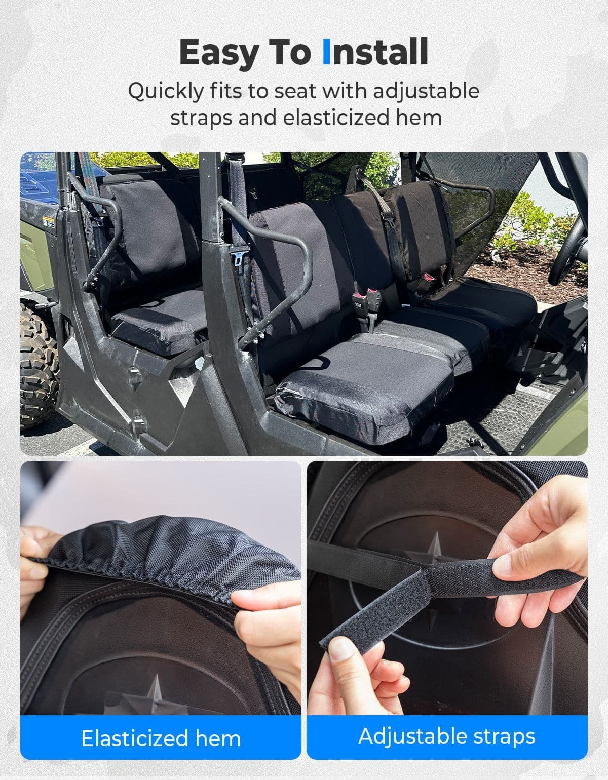 Kemimoto Tracker 800SX Water-Resistant Seat Cover w/ Storage Pocket