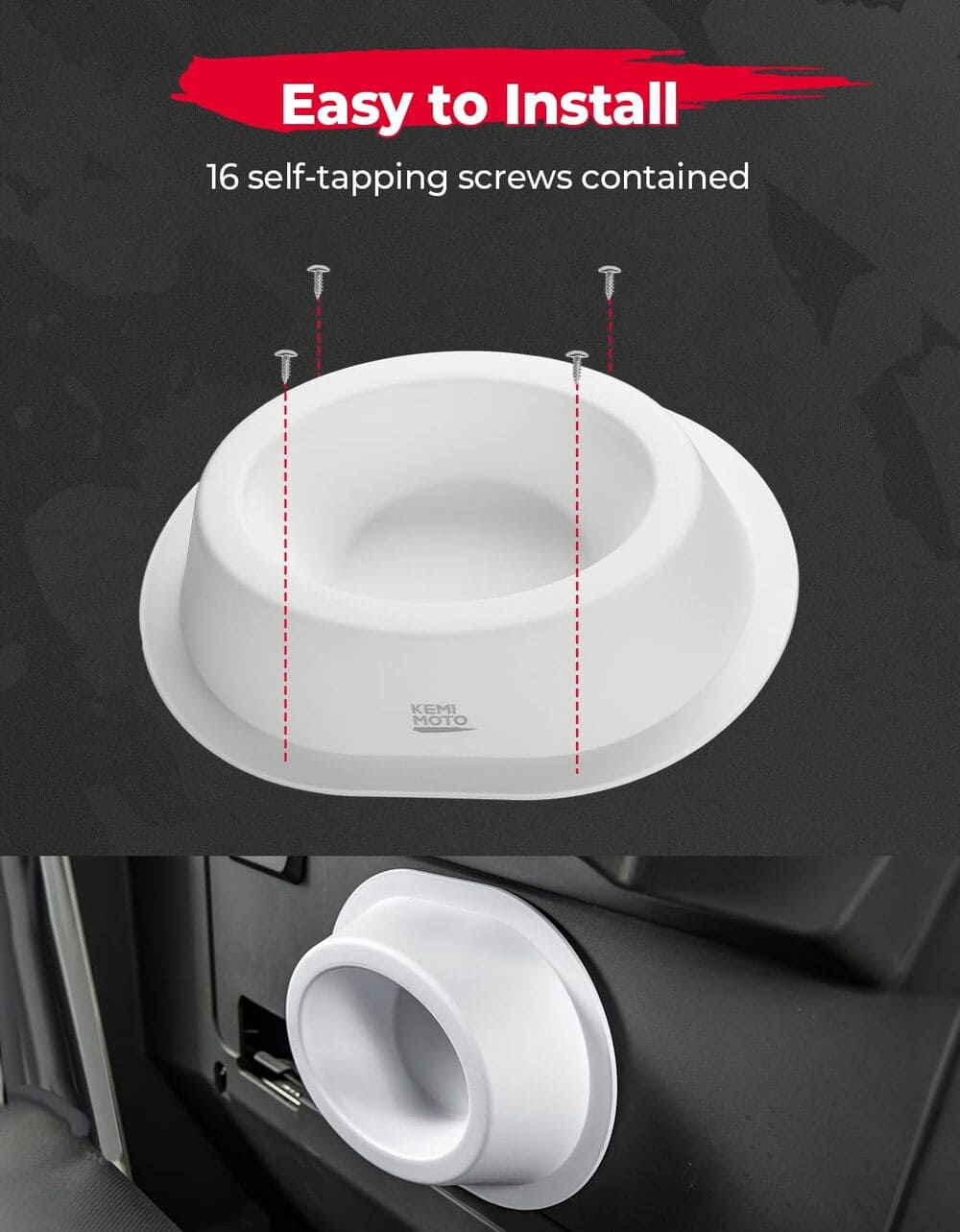 Kemimoto 6x9 Universal White Angeled Speaker Pods - 2 PCs