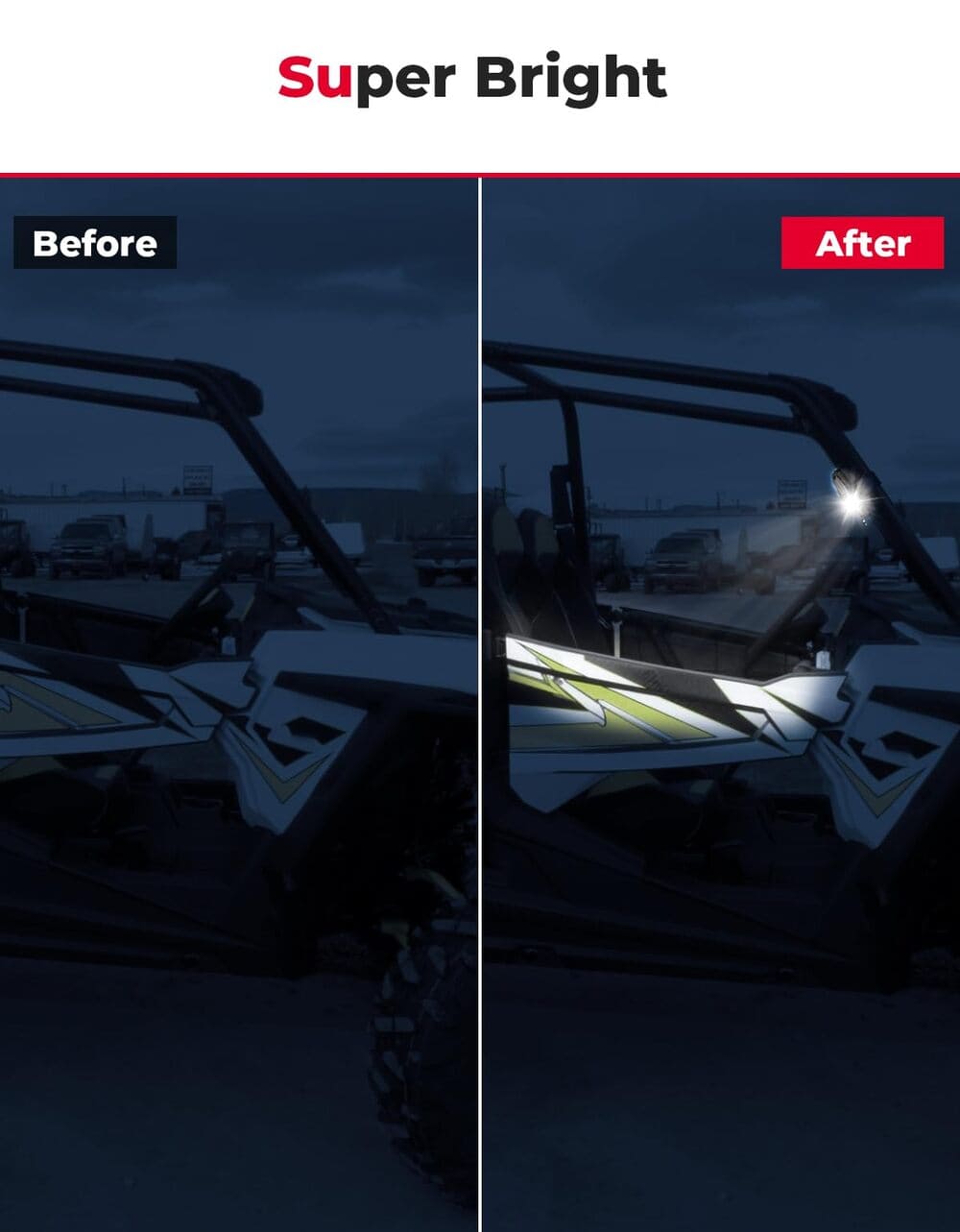 Kemimoto Universal Cab Roll Cage Waterproof LED Light