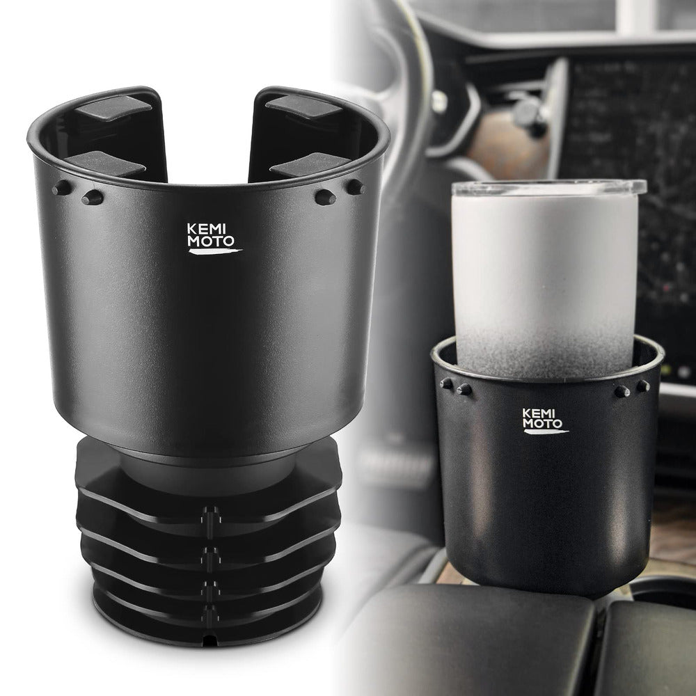 Kemimoto Universal Car Cup Holder Expander with Offset Long Base