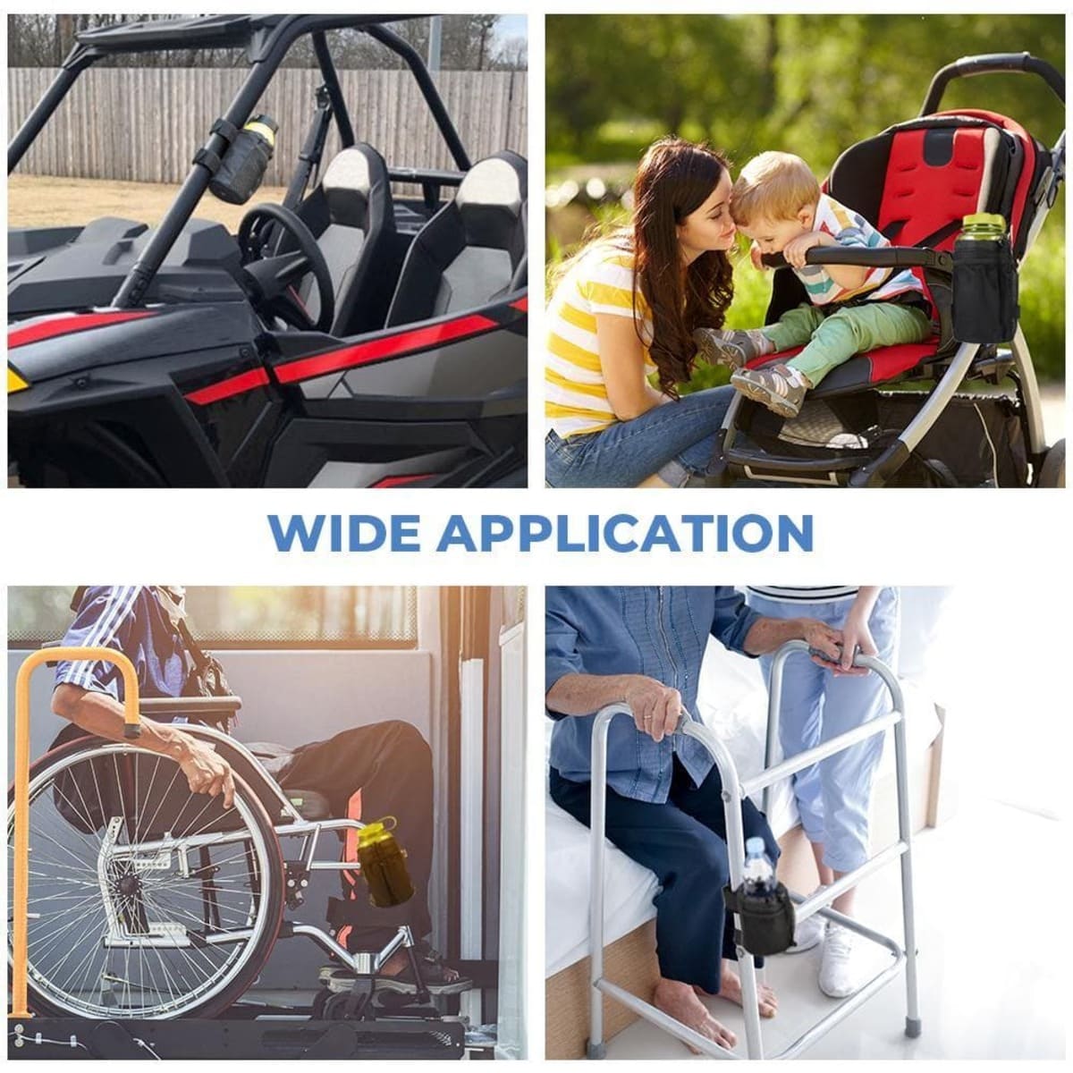 Kemimoto Universal 1.5"-2" Roll Cage Cup Holder - 2 PCs