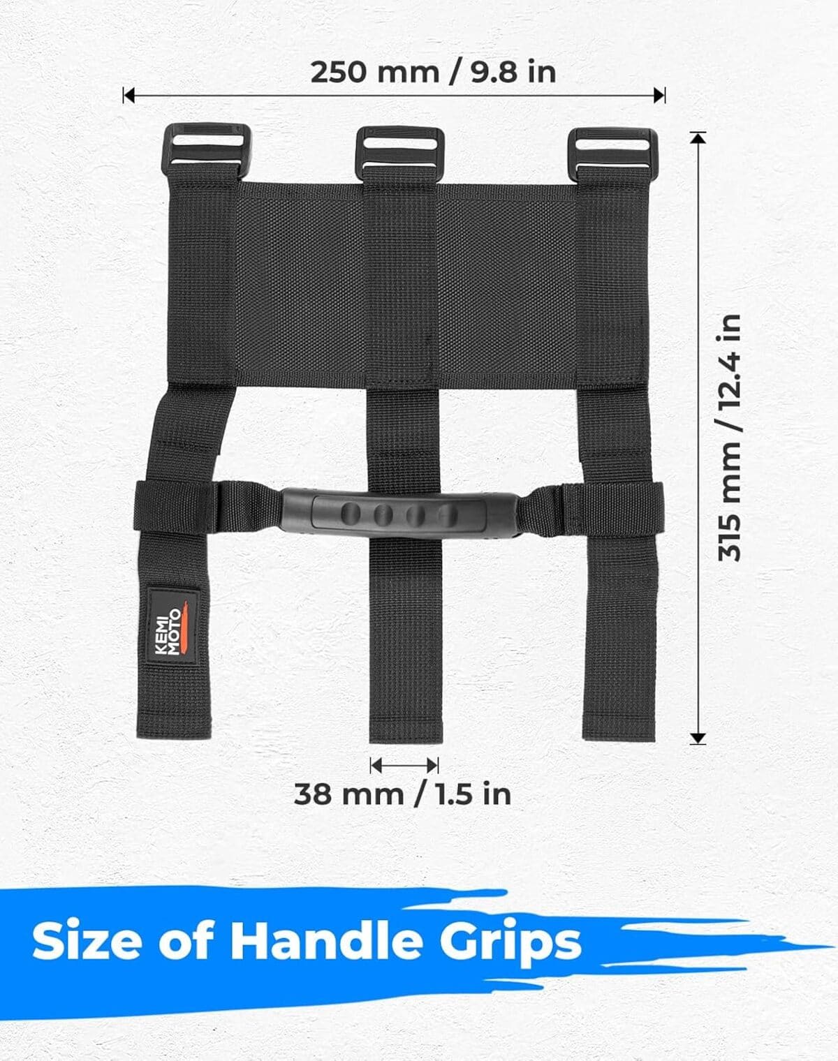 Kemimoto UTV 1.5"-2" Round Bar Cage Grab Handles - 4 Packs