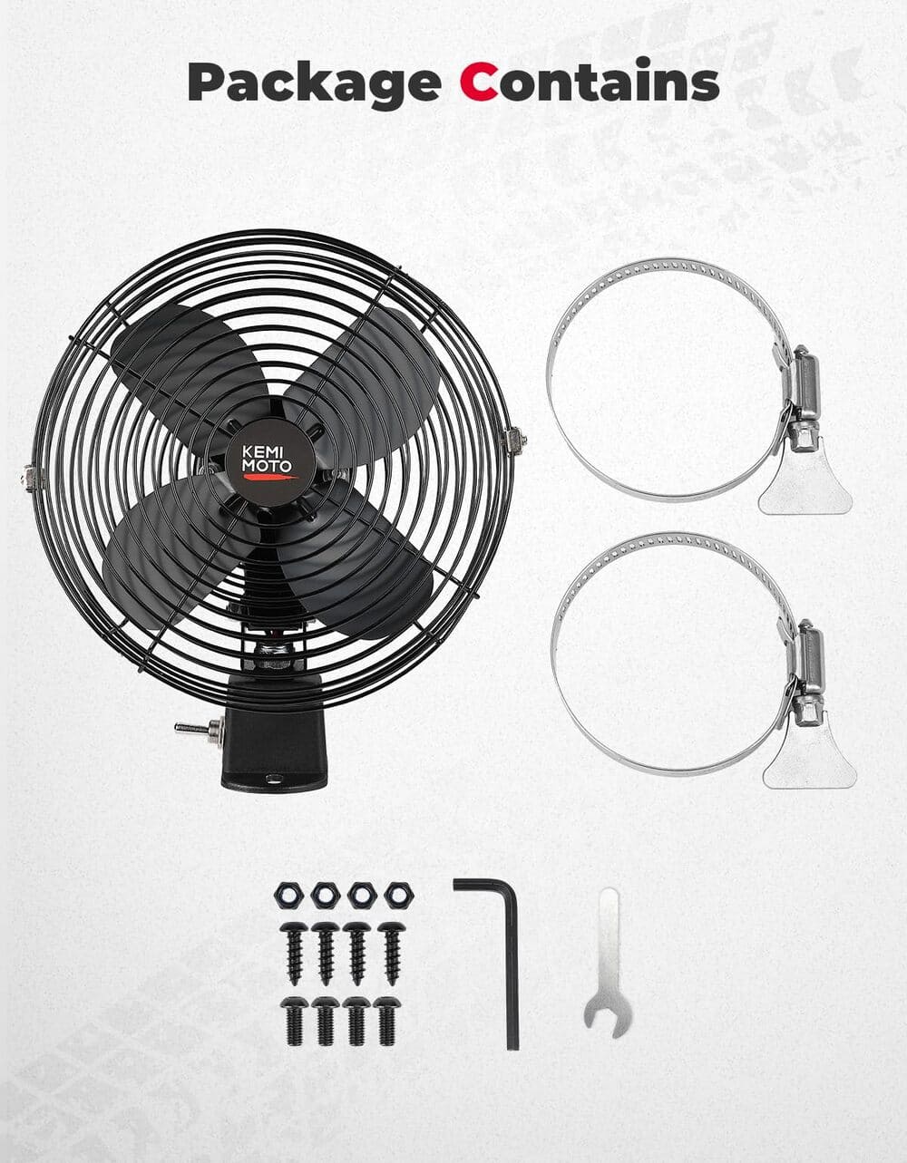 Kemimoto UTV 12V 8'' Cooling Fan