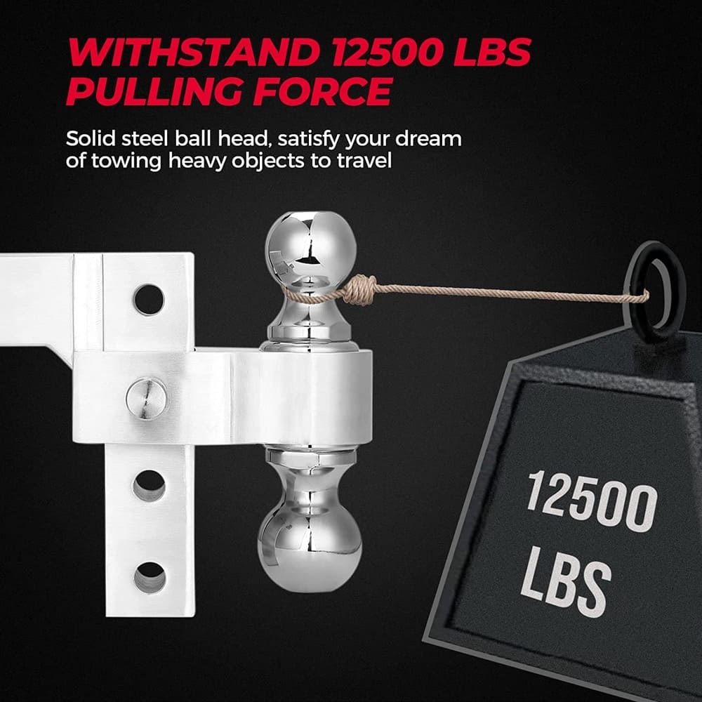 Kemimoto UTV Adjustable Trailer Hitch Ball Mount