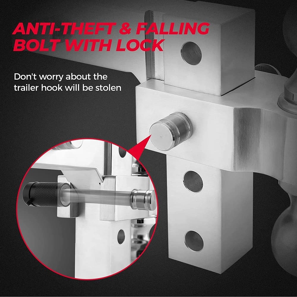 Kemimoto UTV Adjustable Trailer Hitch Ball Mount