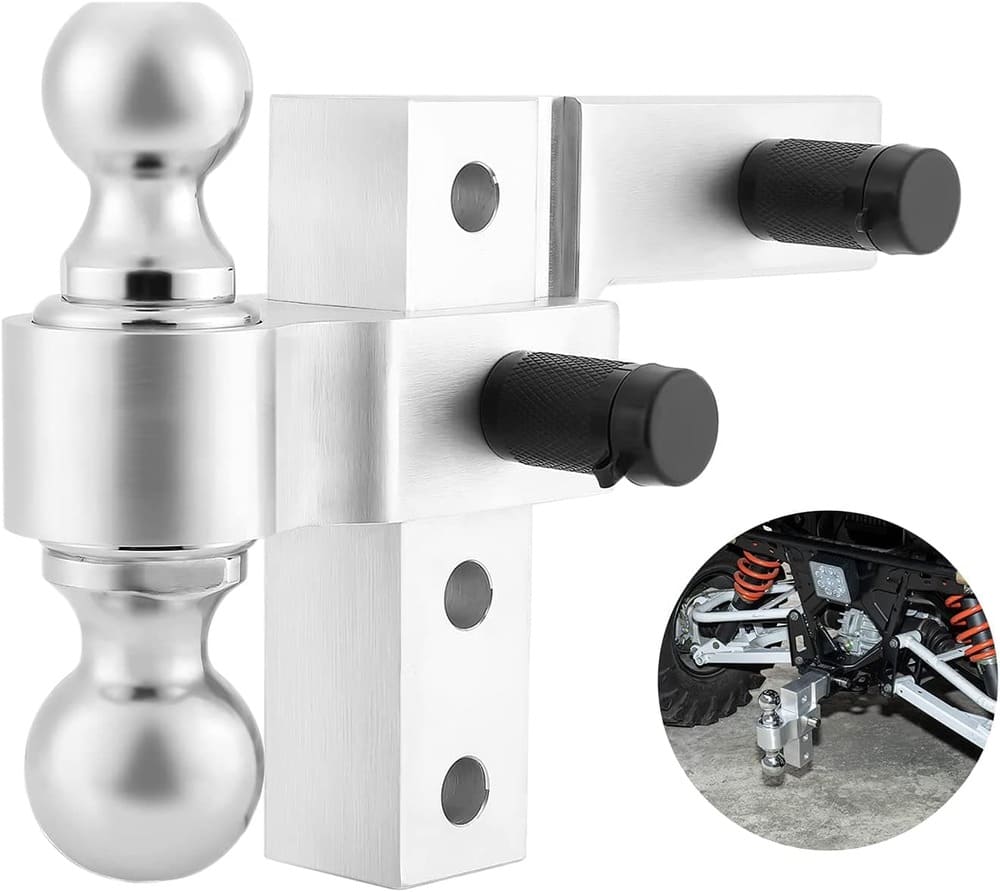 Kemimoto UTV Adjustable Trailer Hitch Ball Mount
