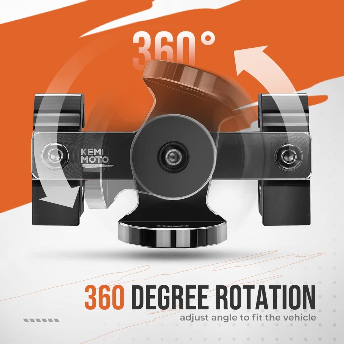 vKemimoto UTV Aluminum Whip Light Mount for 1.5 to 2" Roll Cage