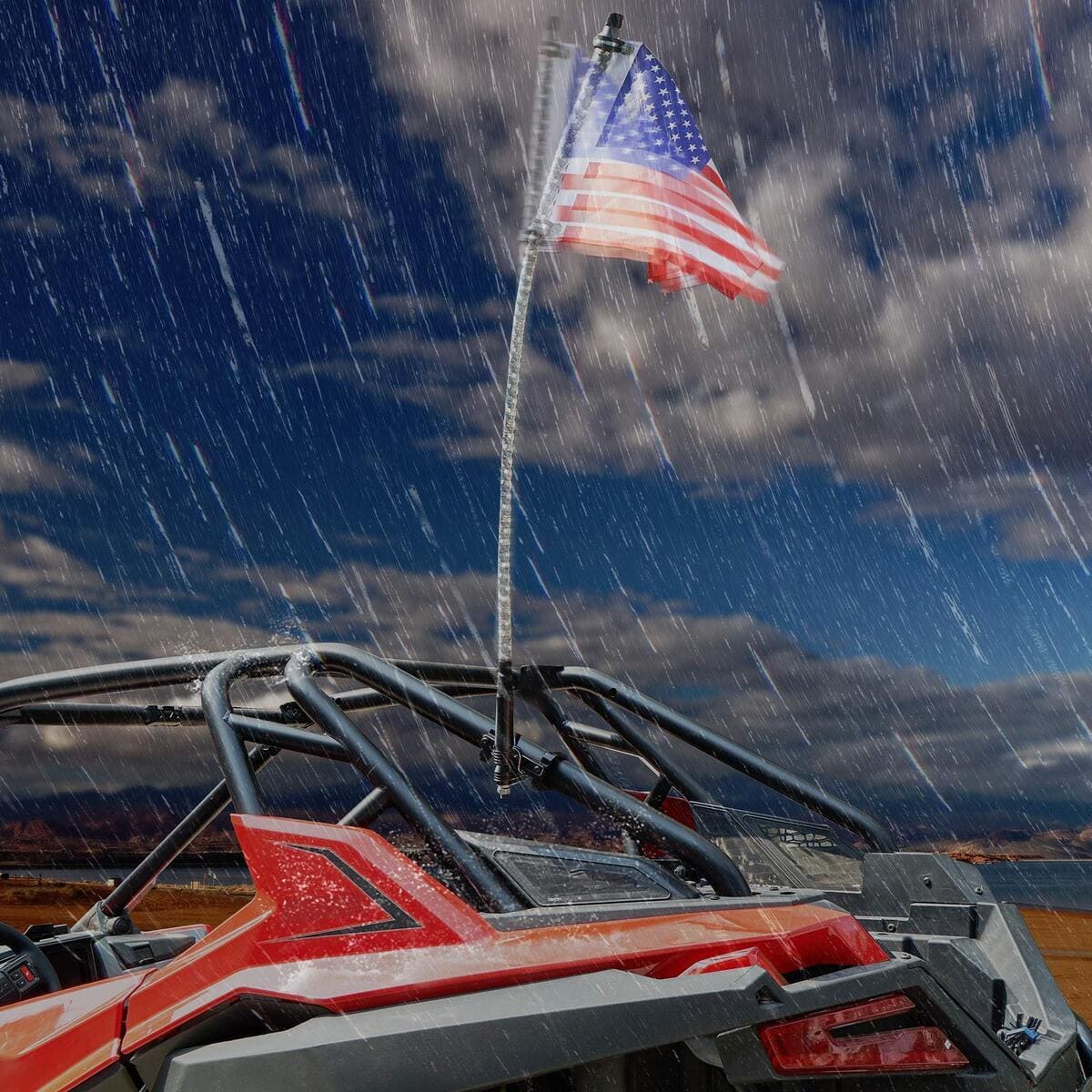 Kemimoto UTV Aluminum Whip Light Mount for 1.5 to 2" Roll Cage