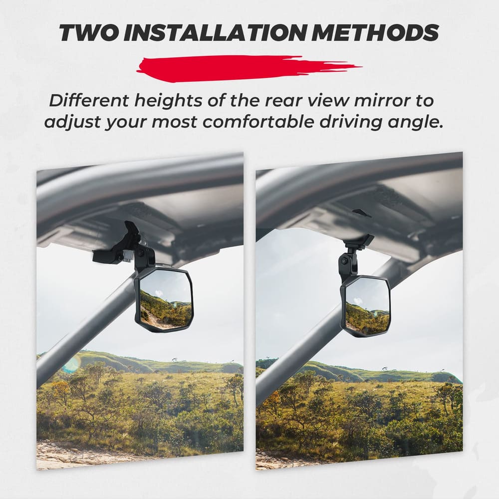 Kemimoto UTV Center Mirrors 1.5"/2" Roll Cage Bar