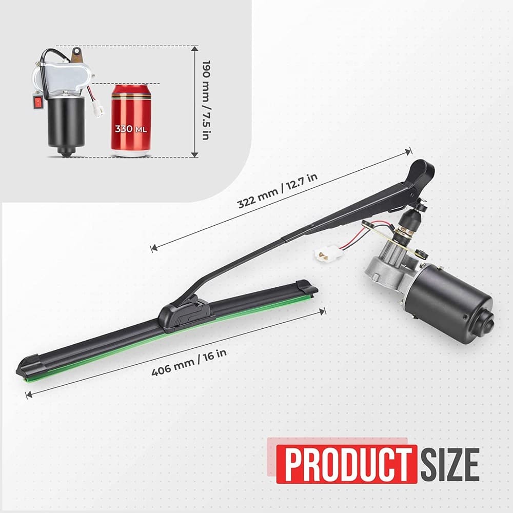 Kemimoto UTV Electric Windshield Wiper Kit - 12V