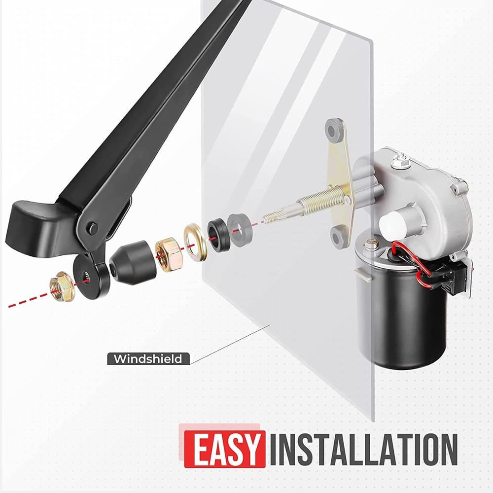 Kemimoto UTV Electric Windshield Wiper Kit - 12V