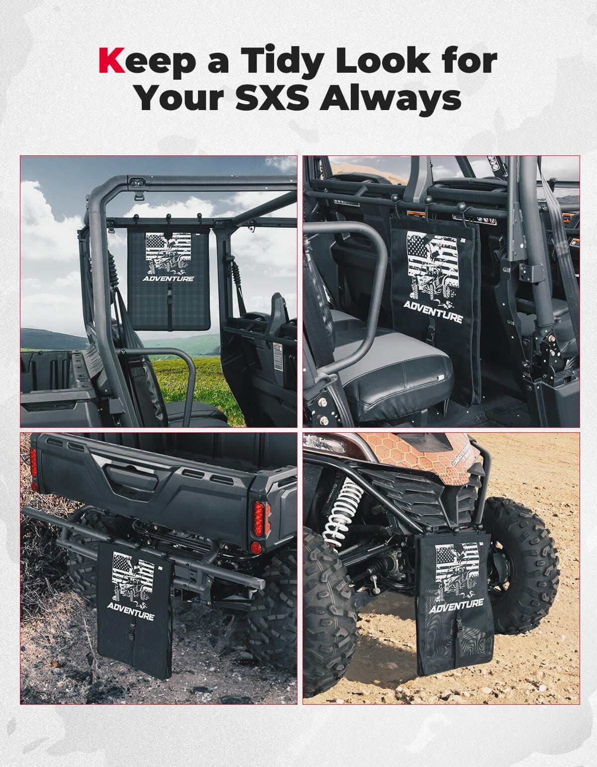 Kemimoto UTV Golf Universal Trash Sack Mesh Bag