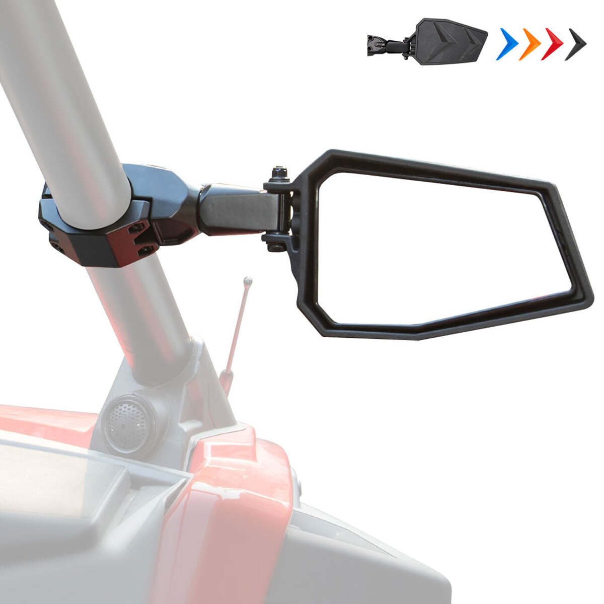 Kemimoto UTV Roll Bar 1.75"-2'' 1 pair Universal Color Side Rear View Mirrors