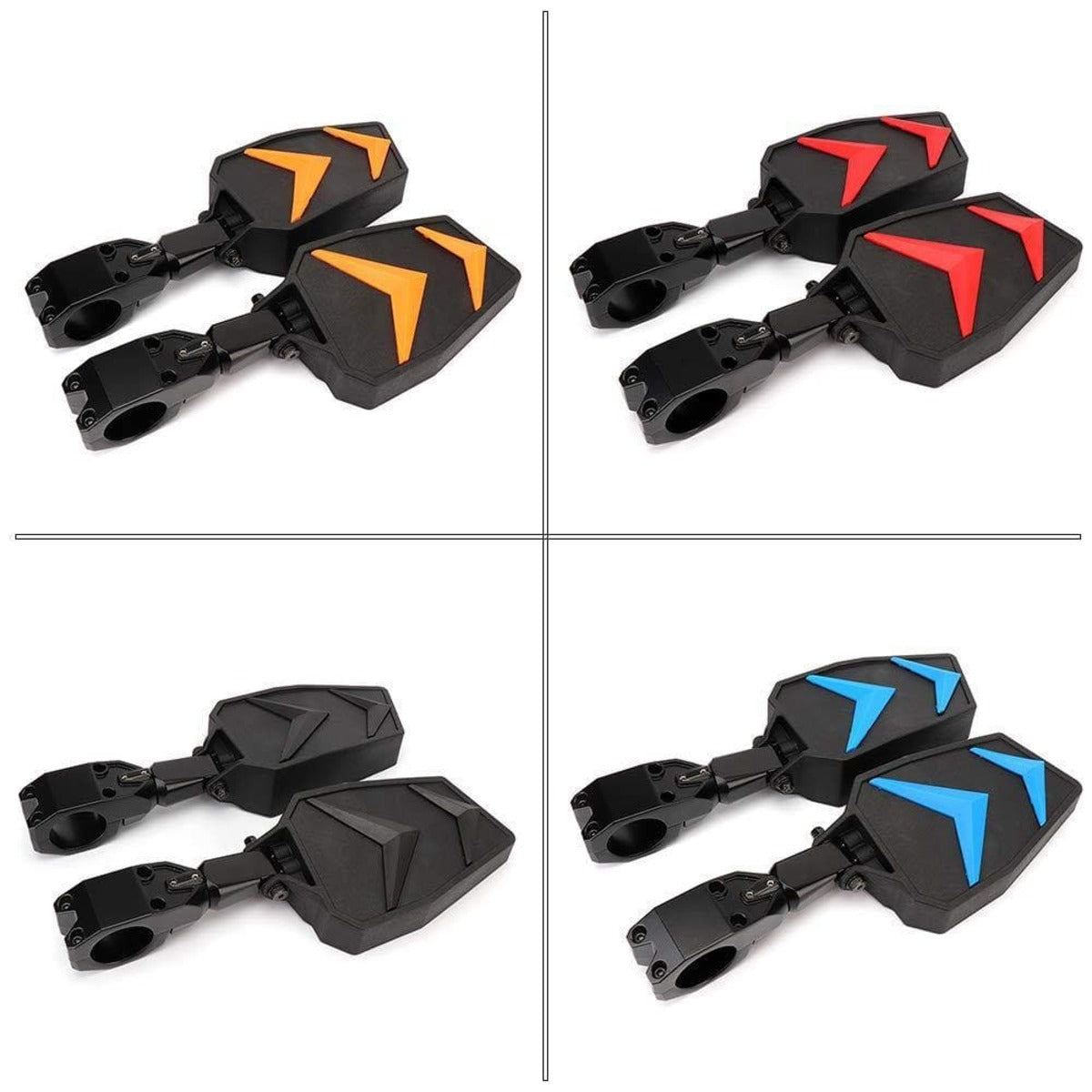 Kemimoto UTV Roll Bar 1.75"-2'' 1 pair Universal Color Side Rear View Mirrors