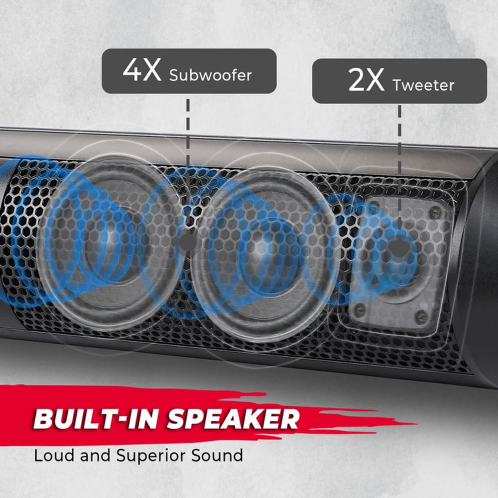 Kemimoto UTV Sound Bar System Bluetooth Speaker 500W 28" Outdoor Marine Soundbar
