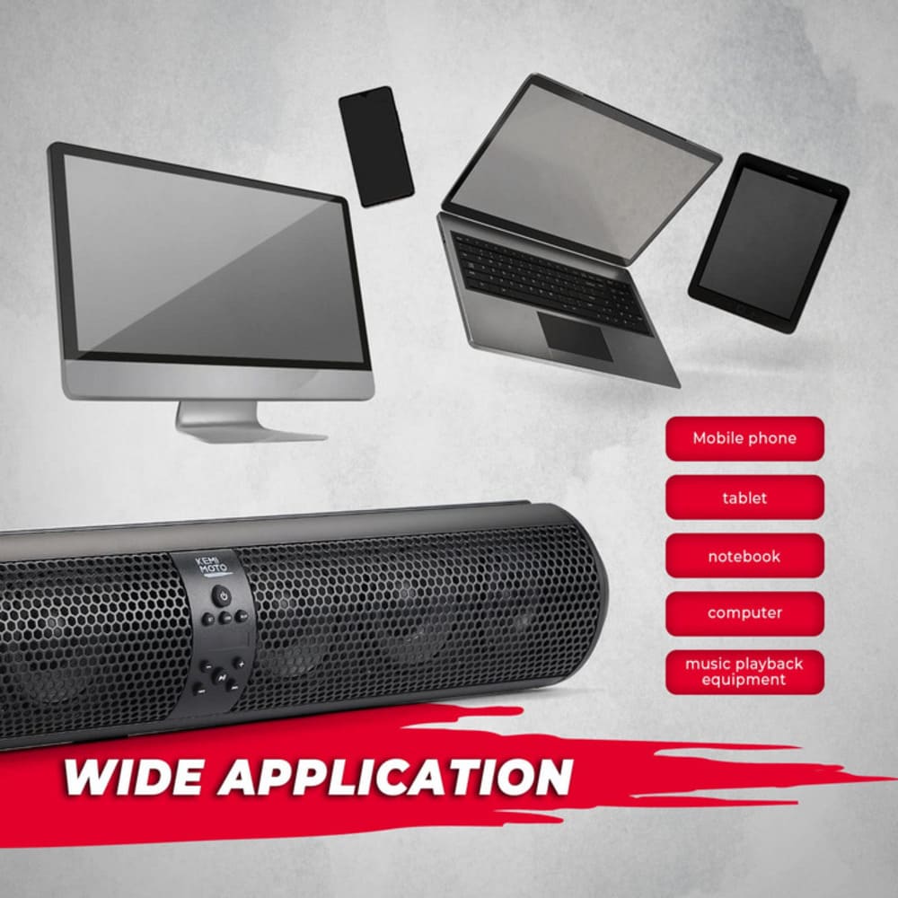 Kemimoto UTV Sound Bar System Bluetooth Speaker 500W 28" Outdoor Marine Soundbar