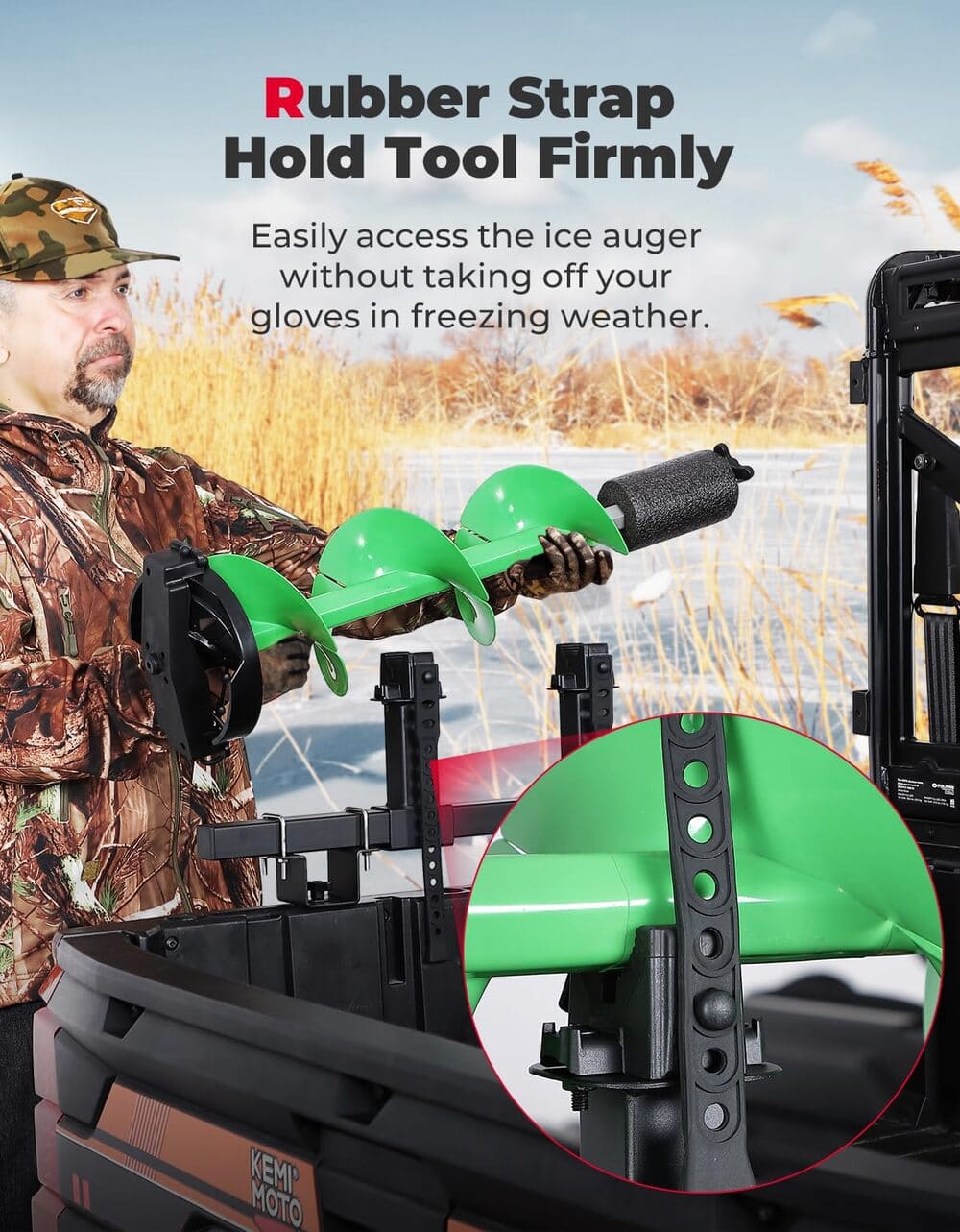 Kemimoto Polaris Ranger XP 1000 UTV Tool Holder Rear Bed Rack