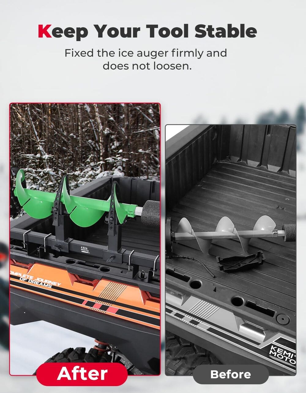 Kemimoto Polaris Ranger XP 1000 UTV Tool Holder Rear Bed Rack