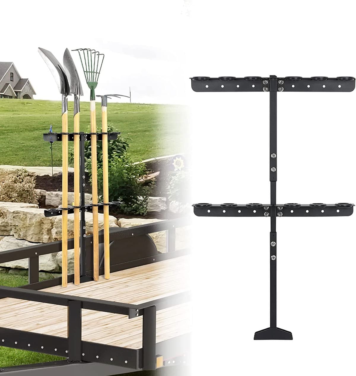 Kemimoto UTV Truck Trailer Mower Landscape Hand Tool Rack w/ 6 Hole