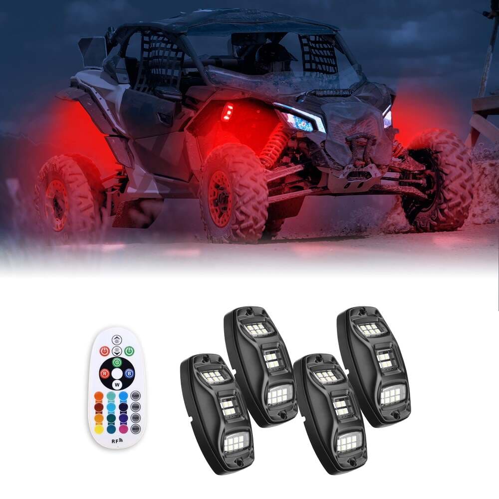 Kemimoto UTV Universal 8 Pods RGB Rock Light Kit