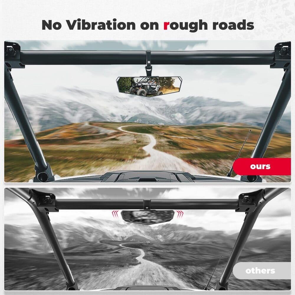 Kemimoto UTV Upgraded 1.75"-2" Crossbar Convex Mirror