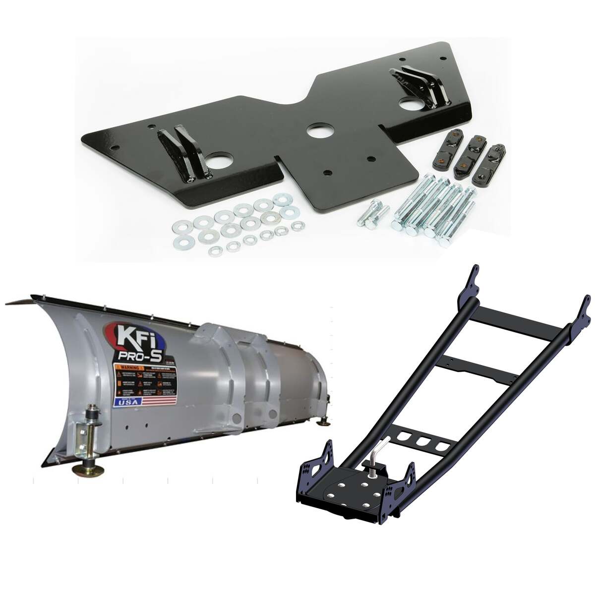 KFI '08-'22 Polaris RZR UTV Snow Plow Kit - 105854-7835