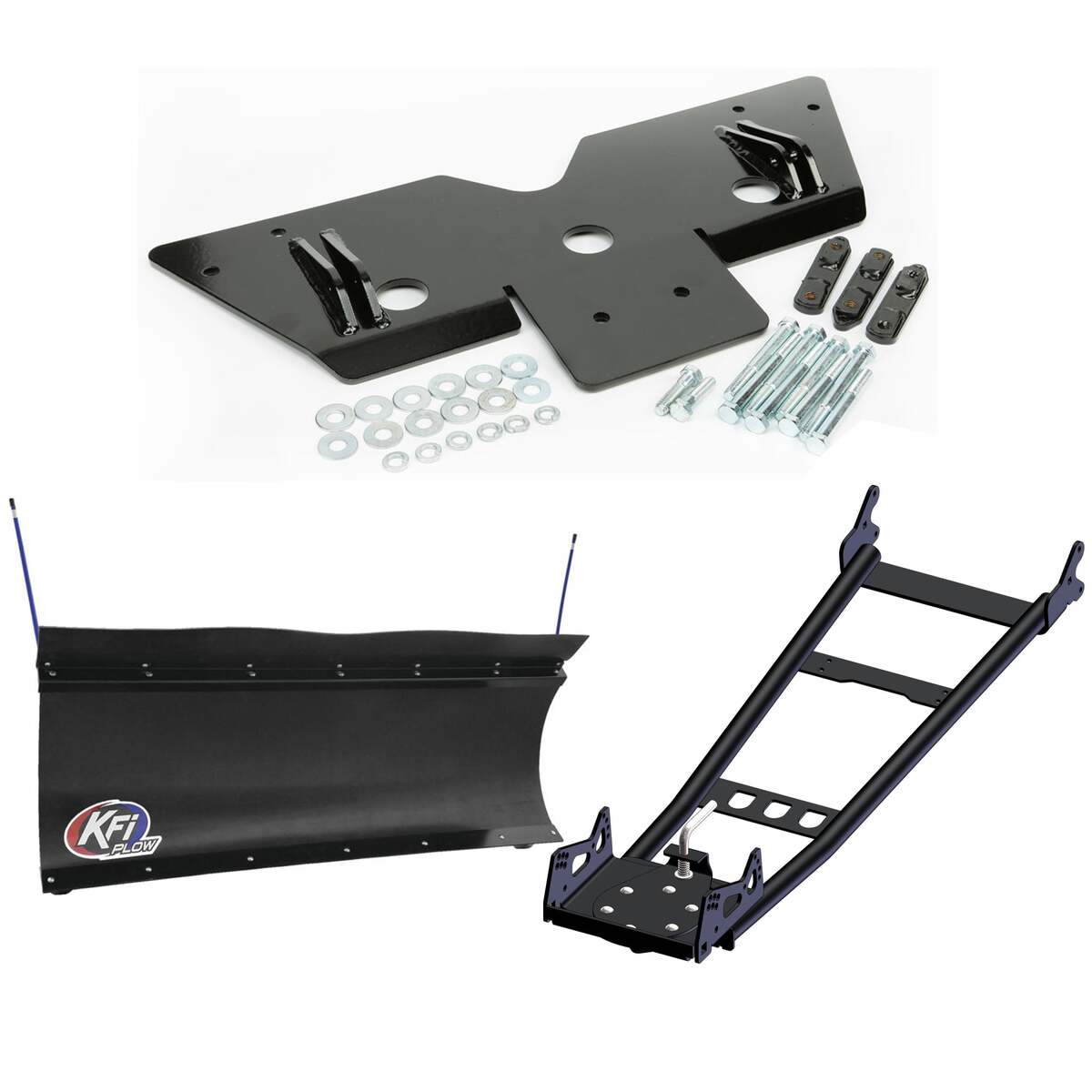 KFI '08-'22 Polaris RZR UTV Snow Plow Kit - 105854-7835
