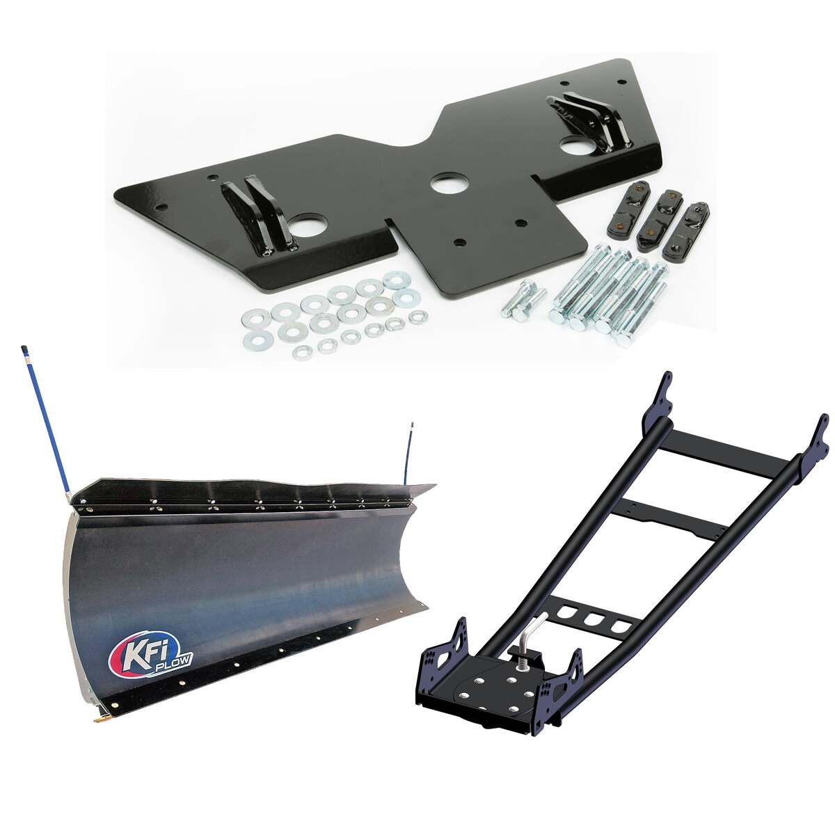 KFI '08-'22 Polaris RZR UTV Snow Plow Kit - 105854-7835