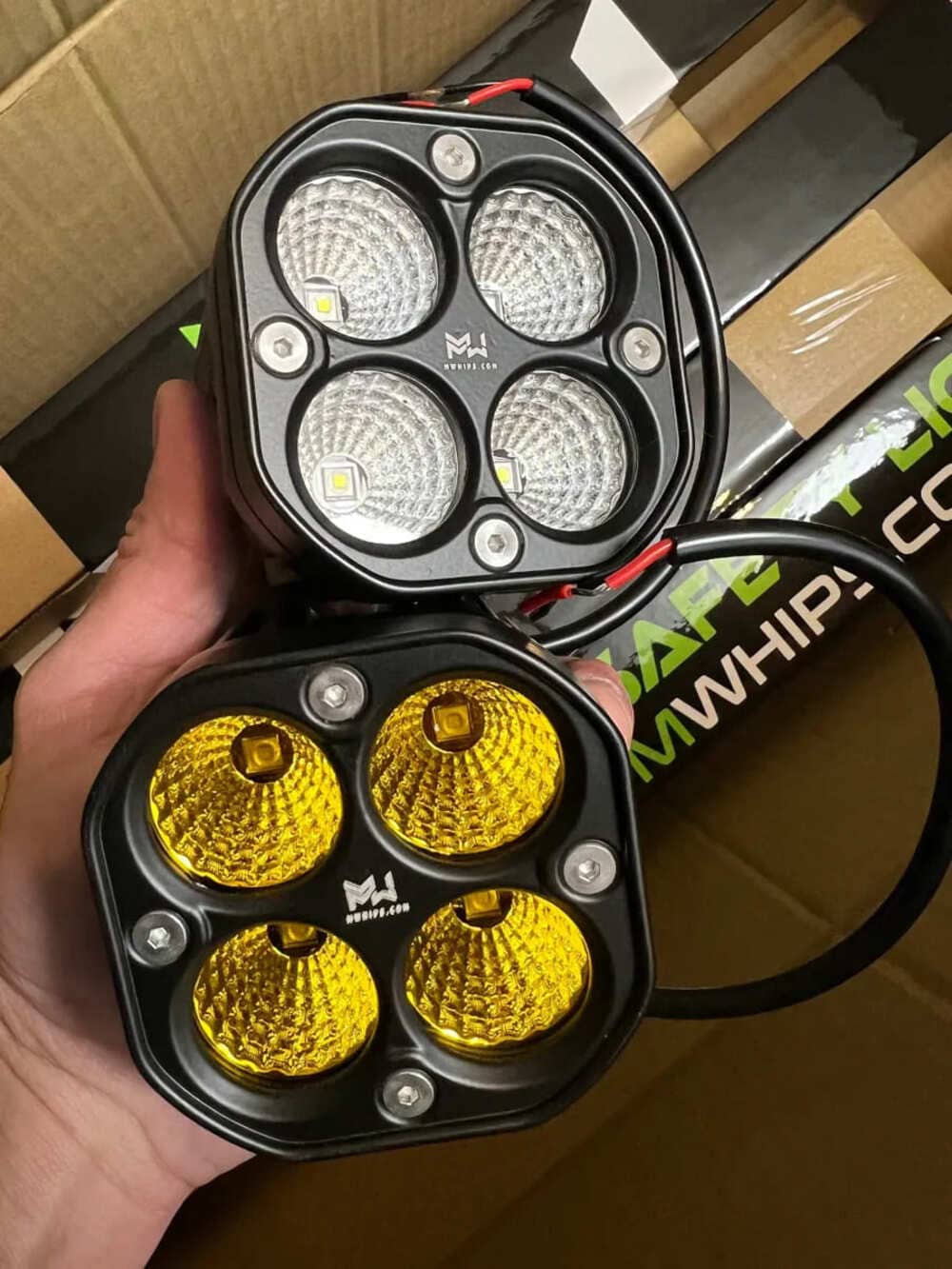 M Whips 3" 40W 3400L Amber Spot Light - Pair