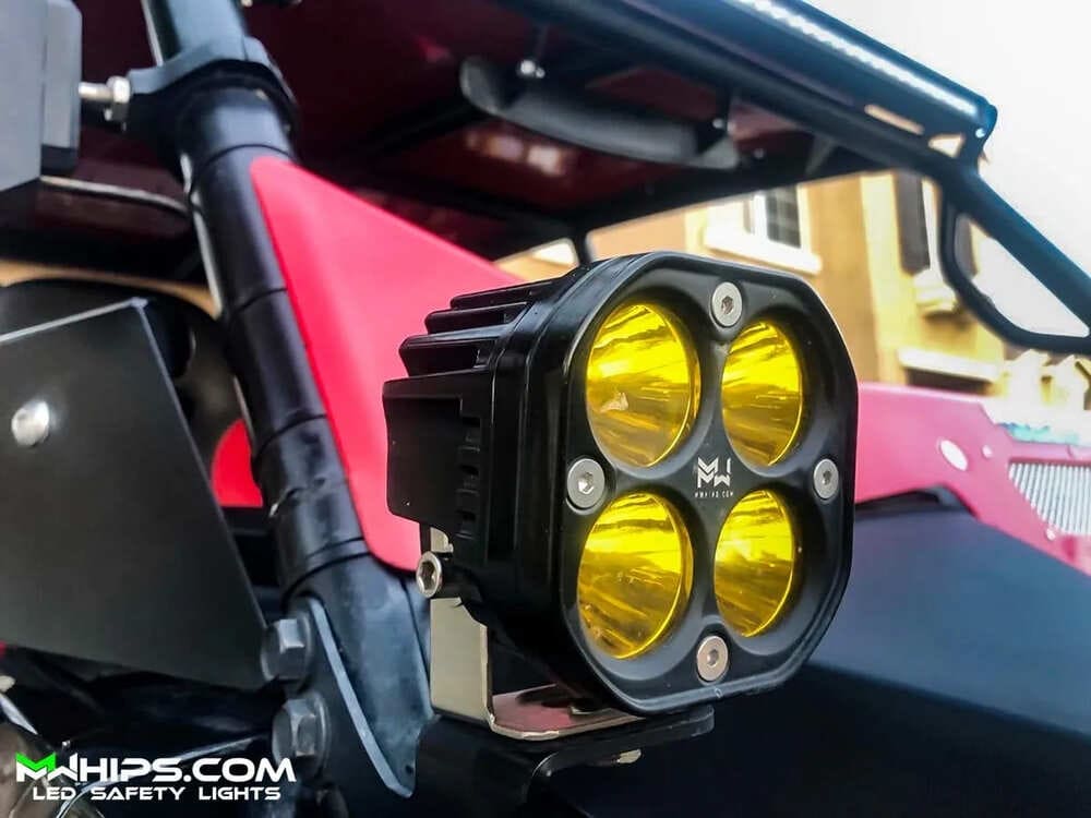 M Whips 3" 40W 3400L Single Amber Spot Light