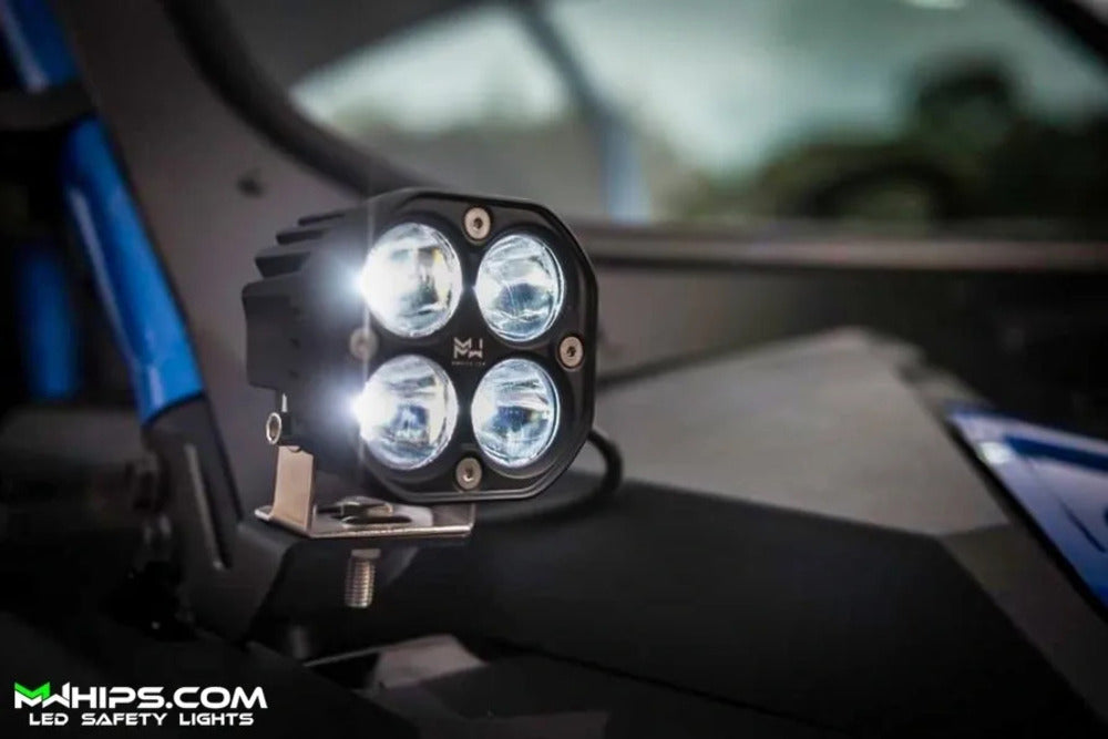 M Whips 3" White Spot/Flood Combo Light - Pair