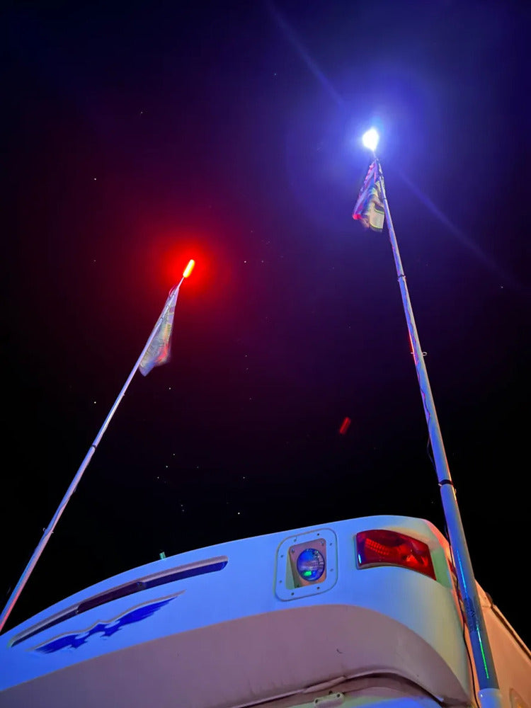 M Whips Complete Single Color Flag Pole Mount & Whip Harness Camp Locator Kit