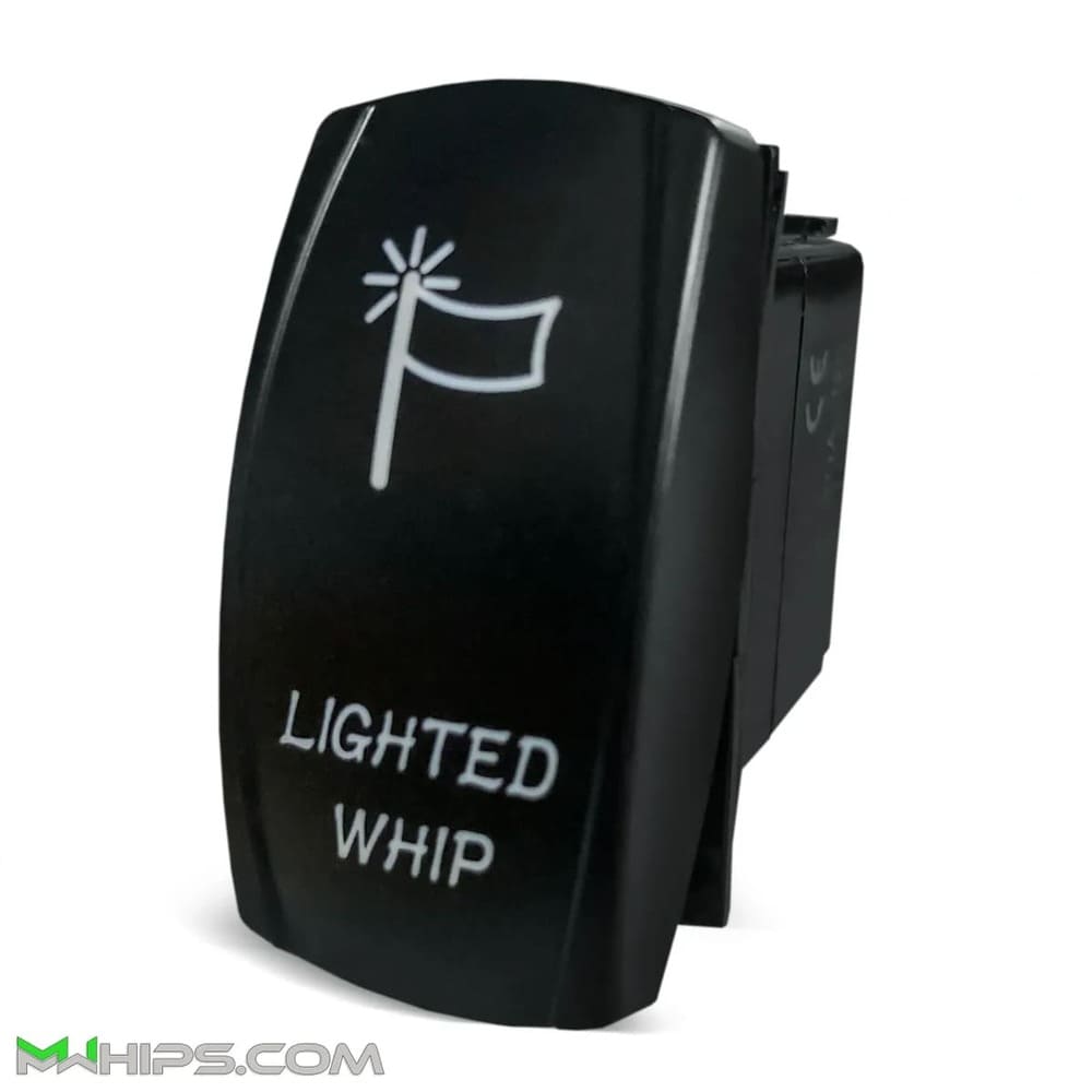 M Whips Dual Blue LED 5-Pin On/Off Lighted Whip Rocker Switch - 20A/12V