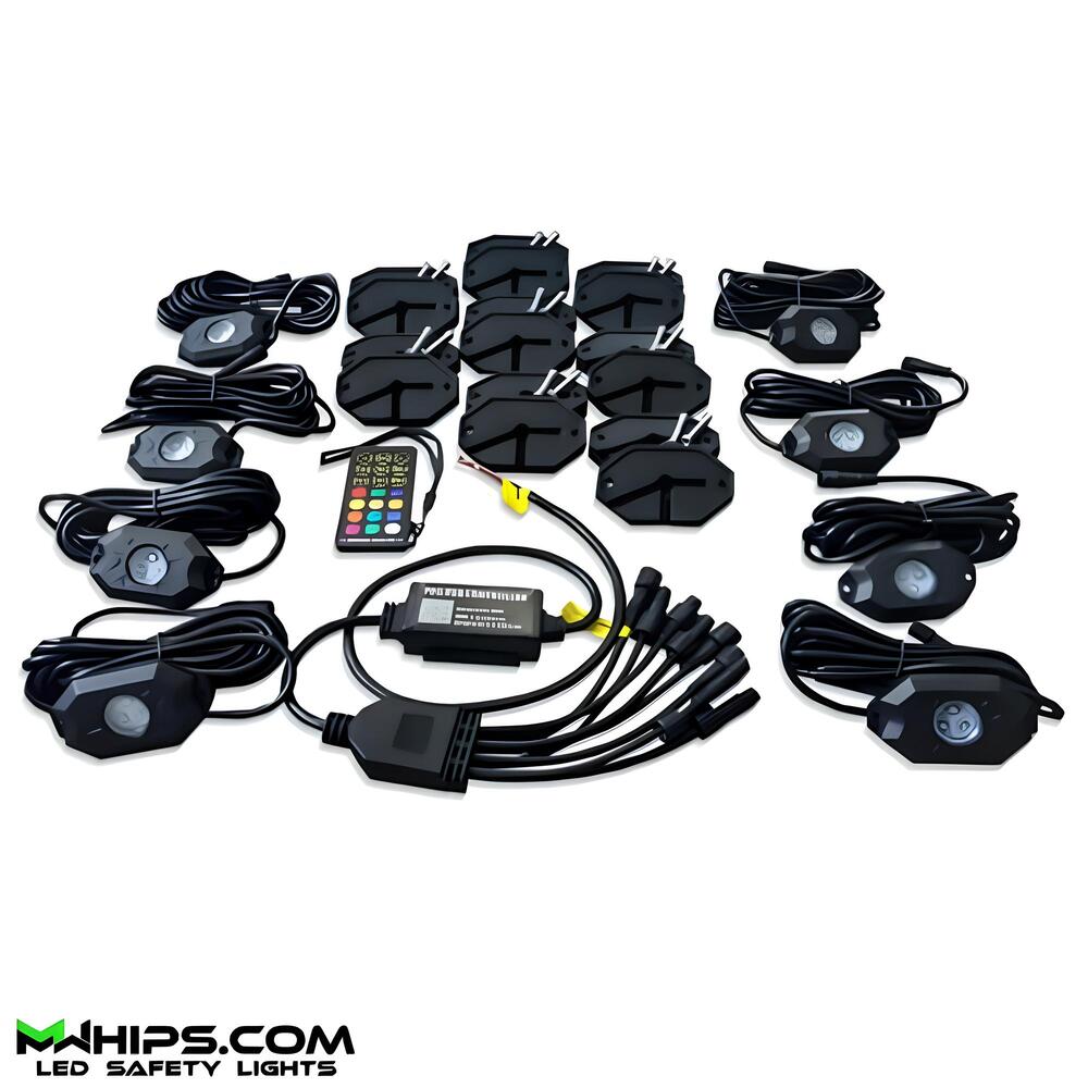 M Whips T2 Bluetooth RGB Rock Kit - 8 Pods