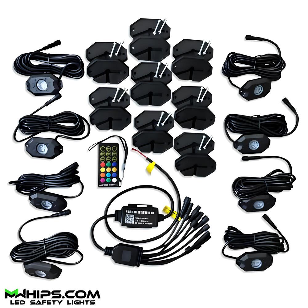 M Whips T2 Bluetooth RGB Rock Kit - 8 Pods
