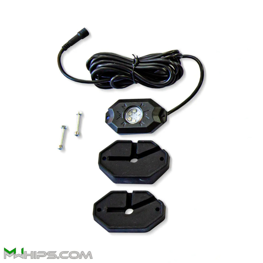 M Whips T2 Chase LED Rock Light & Mounting Kit - One Piece