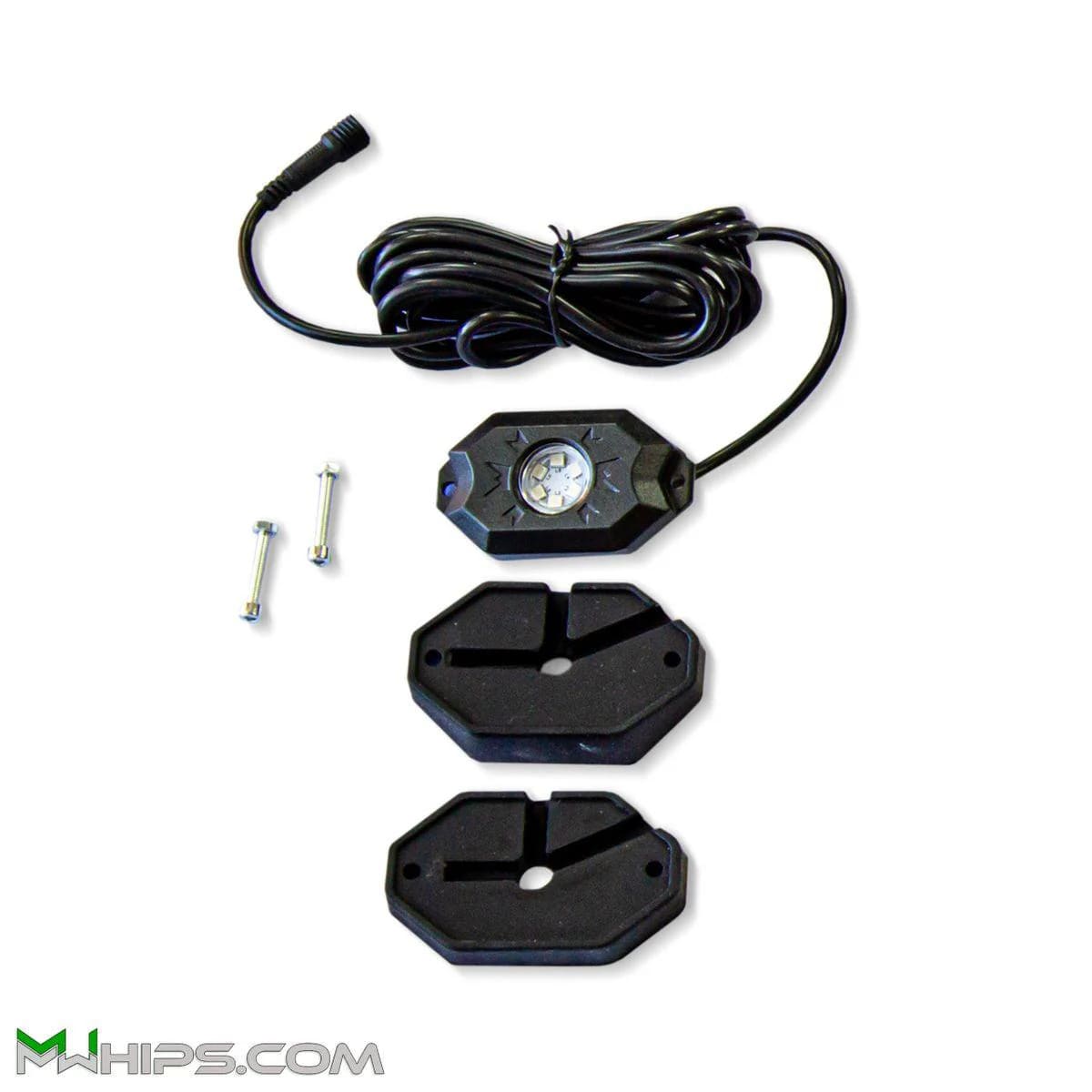 M Whips T2 Chase LED Rock Light & Mounting Kit - One Piece