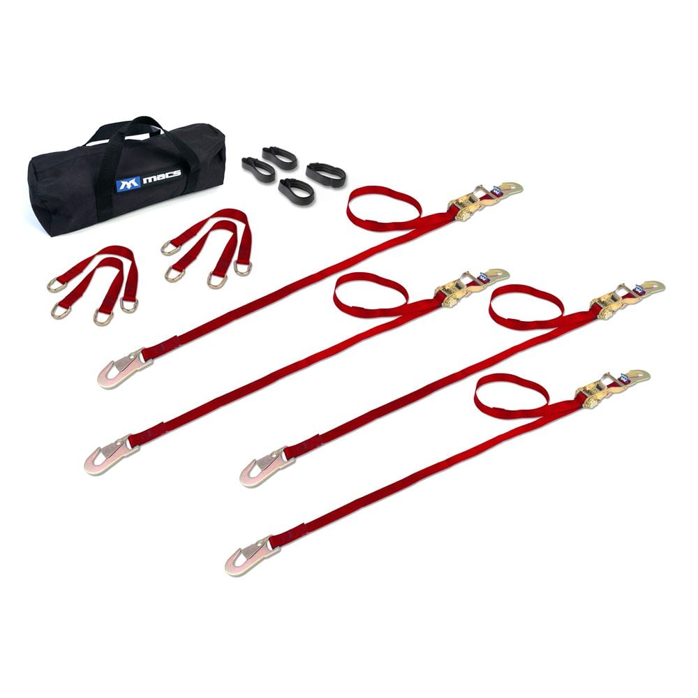 Mac's Tie Downs 1" ATV And Motorcycle Ratchet Utility Pack with Flat Snap Hooks