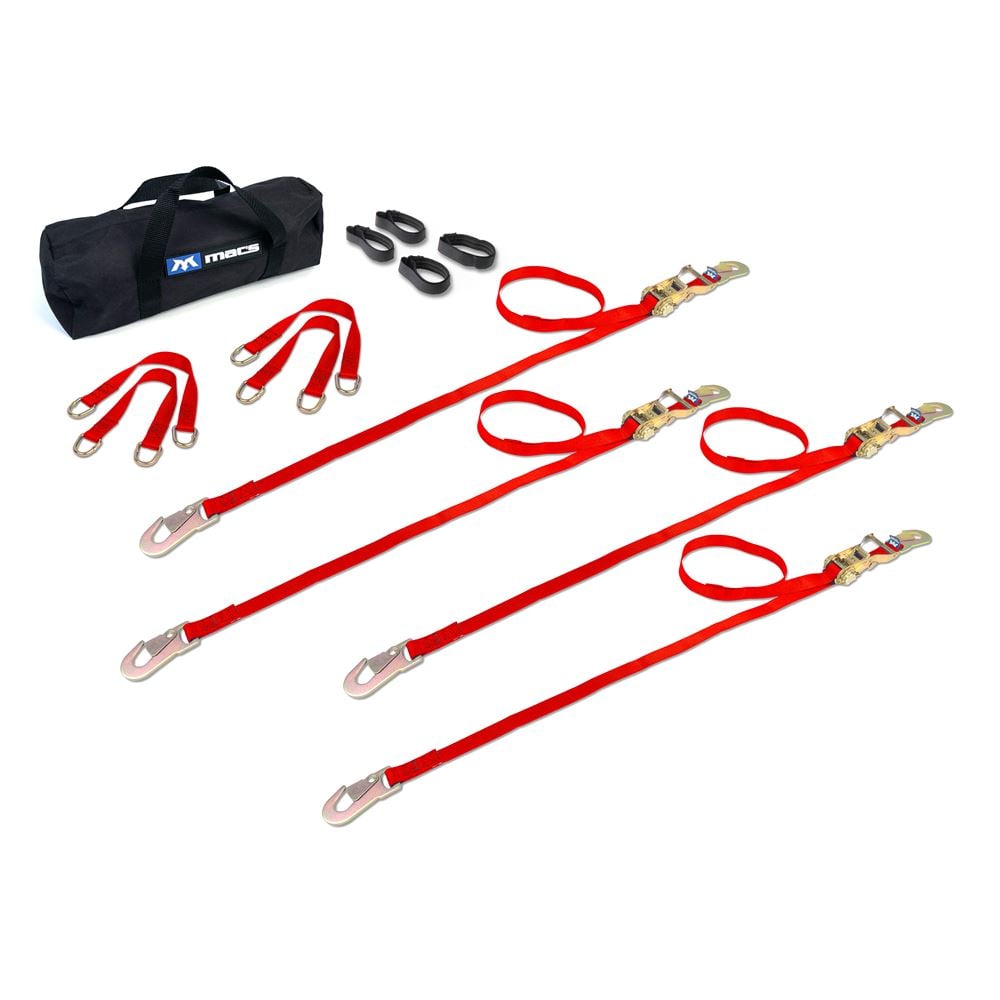 Mac's Tie Downs 1" ATV And Motorcycle Ratchet Utility Pack with Flat Snap Hooks