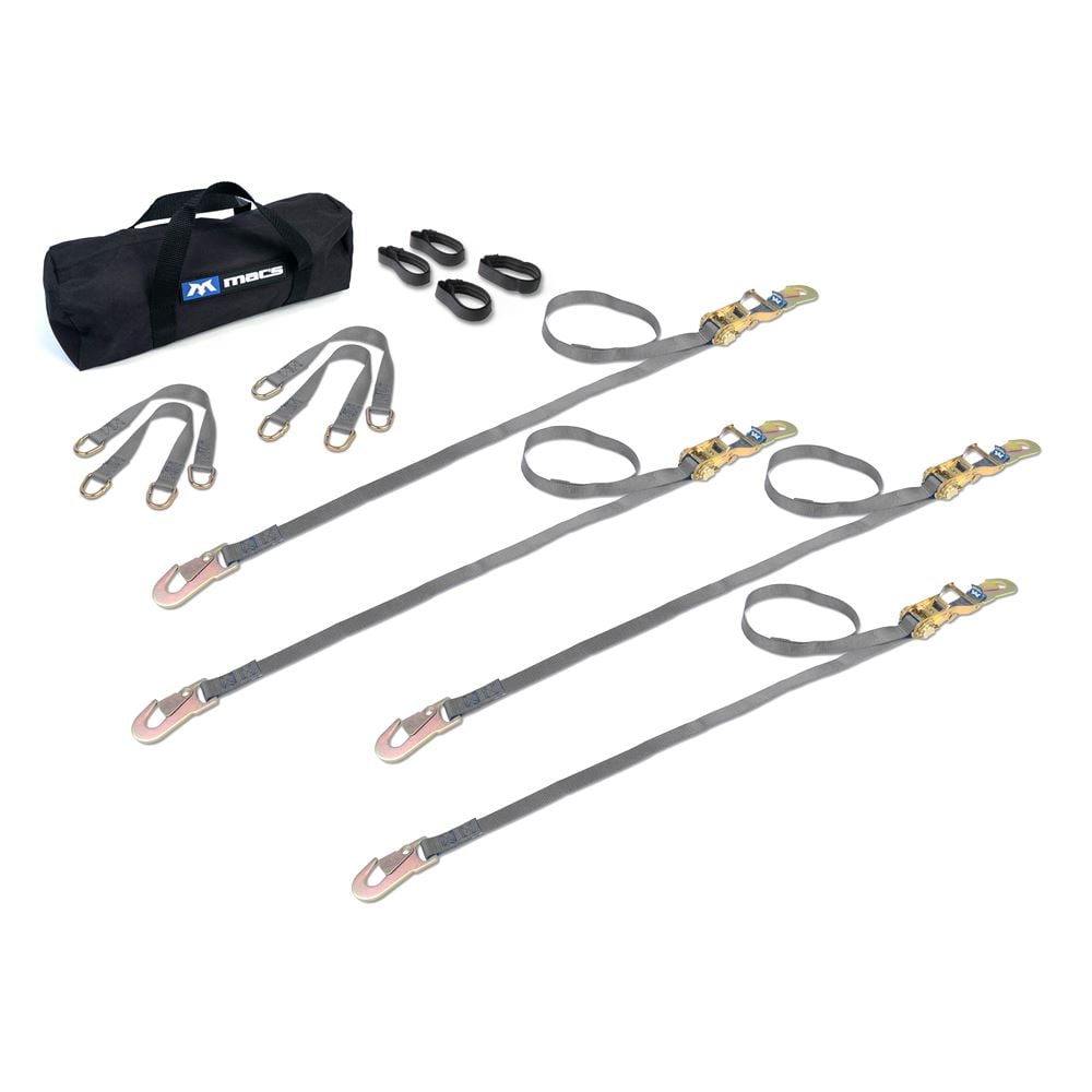 Mac's Tie Downs 1" ATV And Motorcycle Ratchet Utility Pack with Flat Snap Hooks