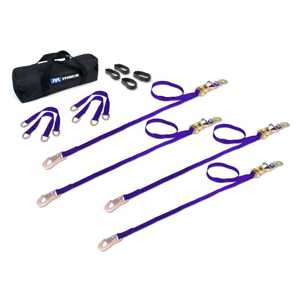 Mac's Tie Downs 1" ATV And Motorcycle Ratchet Utility Pack with Flat Snap Hooks