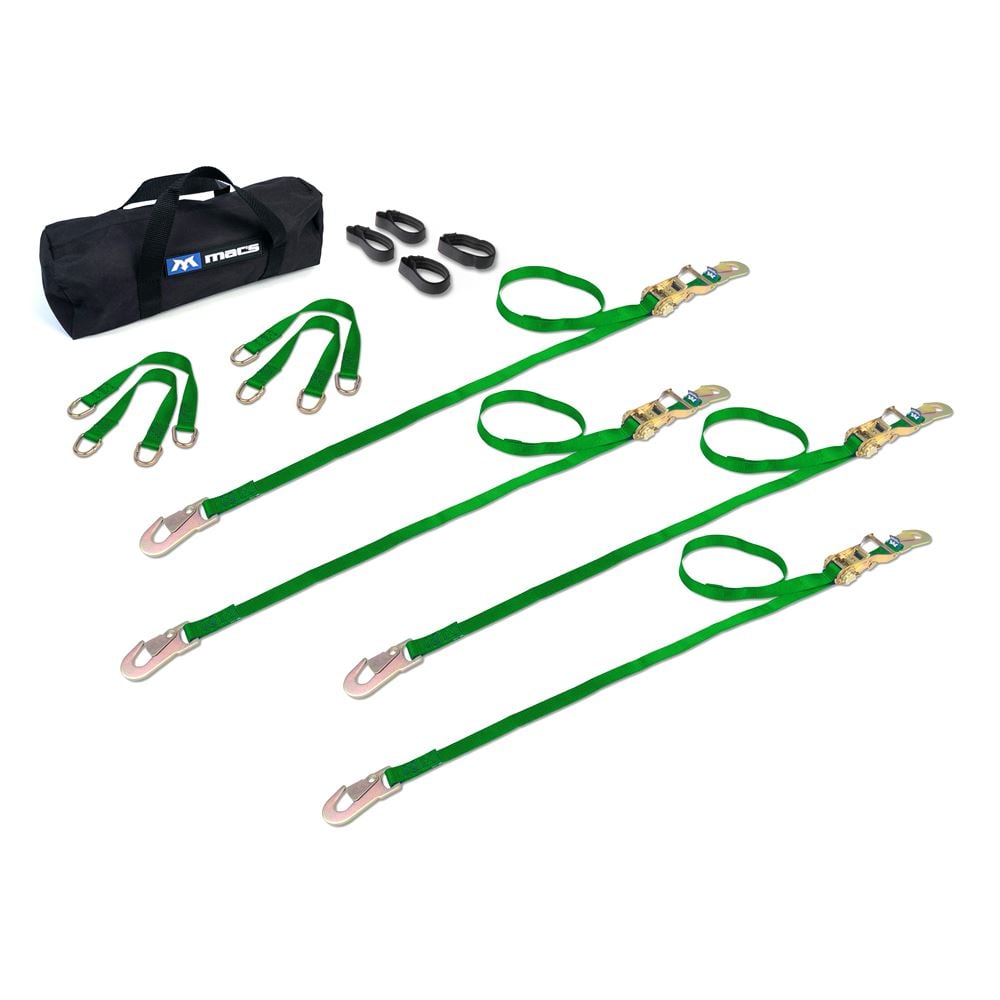 Mac's Tie Downs 1" ATV And Motorcycle Ratchet Utility Pack with Flat Snap Hooks
