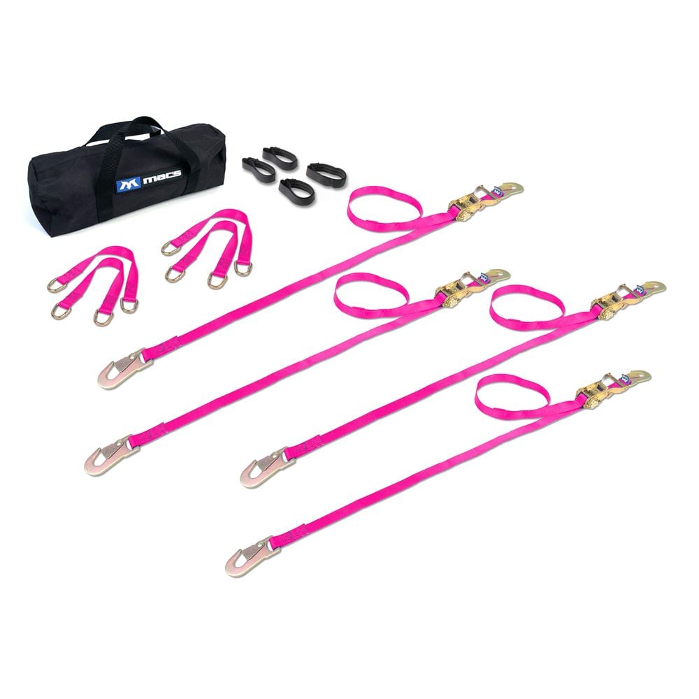Mac's Tie Downs 1" ATV And Motorcycle Ratchet Utility Pack with Flat Snap Hooks