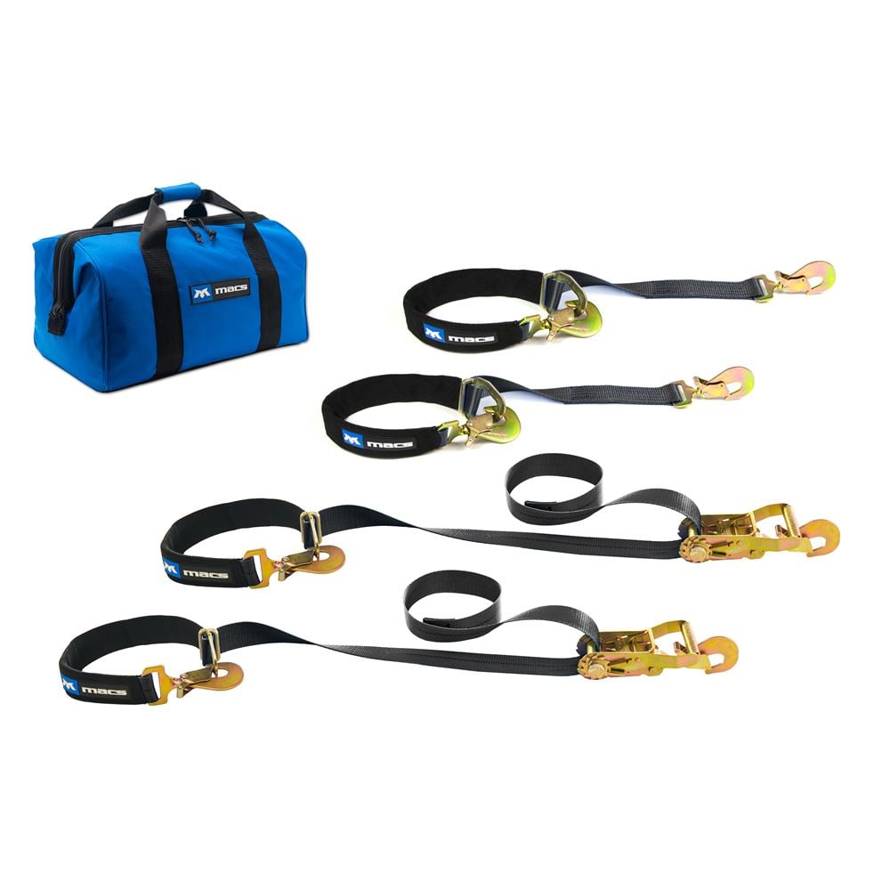 Mac's Tie Downs Axle and 2" x 4' Tie-Back Strap Value Pack, Direct Hook Ends